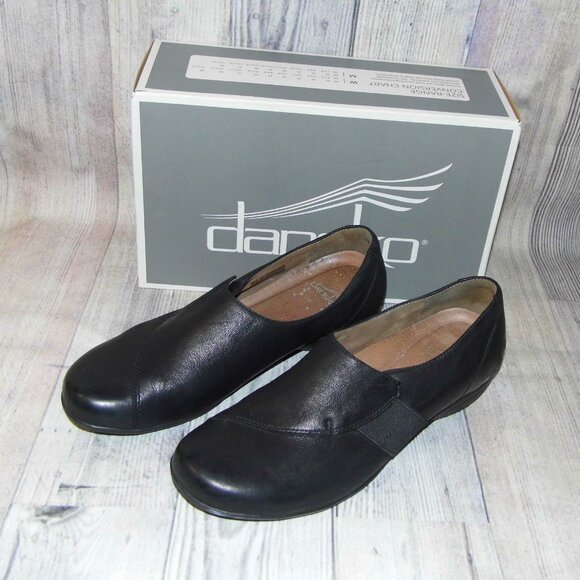 Dansko Fae black leather slip on shoes womens size 41 - Picture 2 of 7